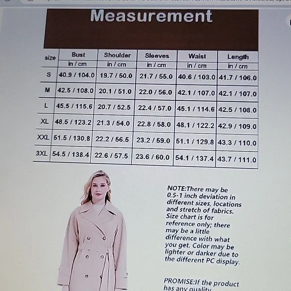 Risissida double breasted trench coat water resistant loose oversize Medium New… - Picture 11 of 12